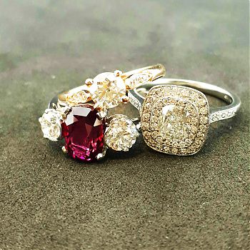 Vivid natural ruby and diamonds